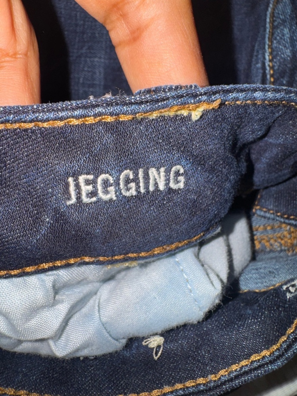 American Eagle Outfitters Dark Blue Distressed Jegging - Picture 8 of 9
